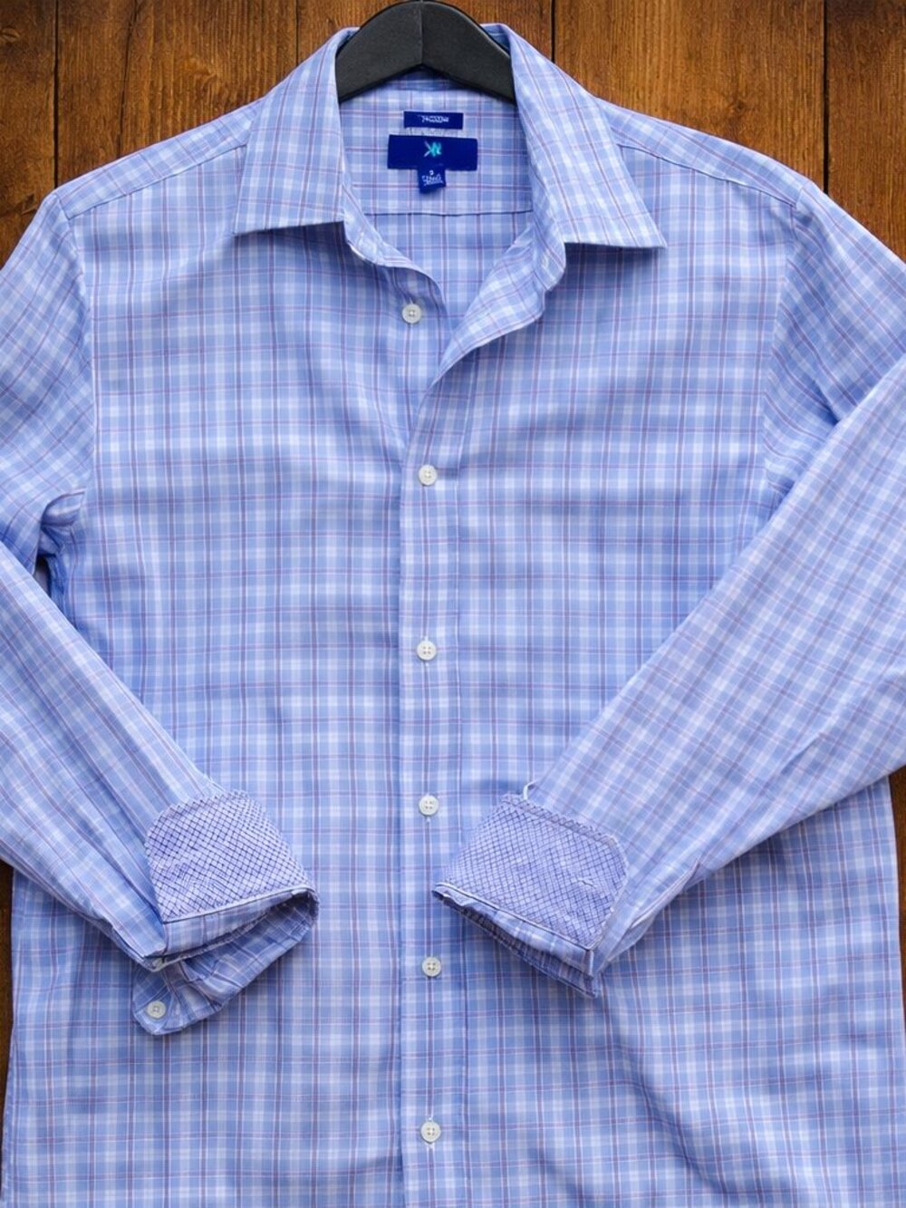 Egara No Iron Plaid Button‑Down Dress Shirt Cotton Smart Casual Work Weekend